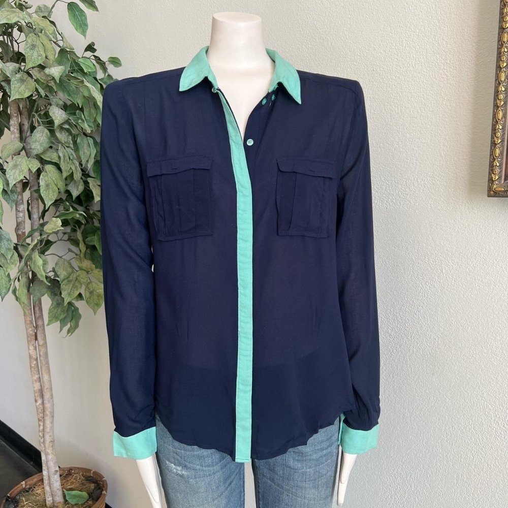 ANTHROPOLOGIE SHIRT MAEVE BAGATELLE BUTTONDOWN SHIRT